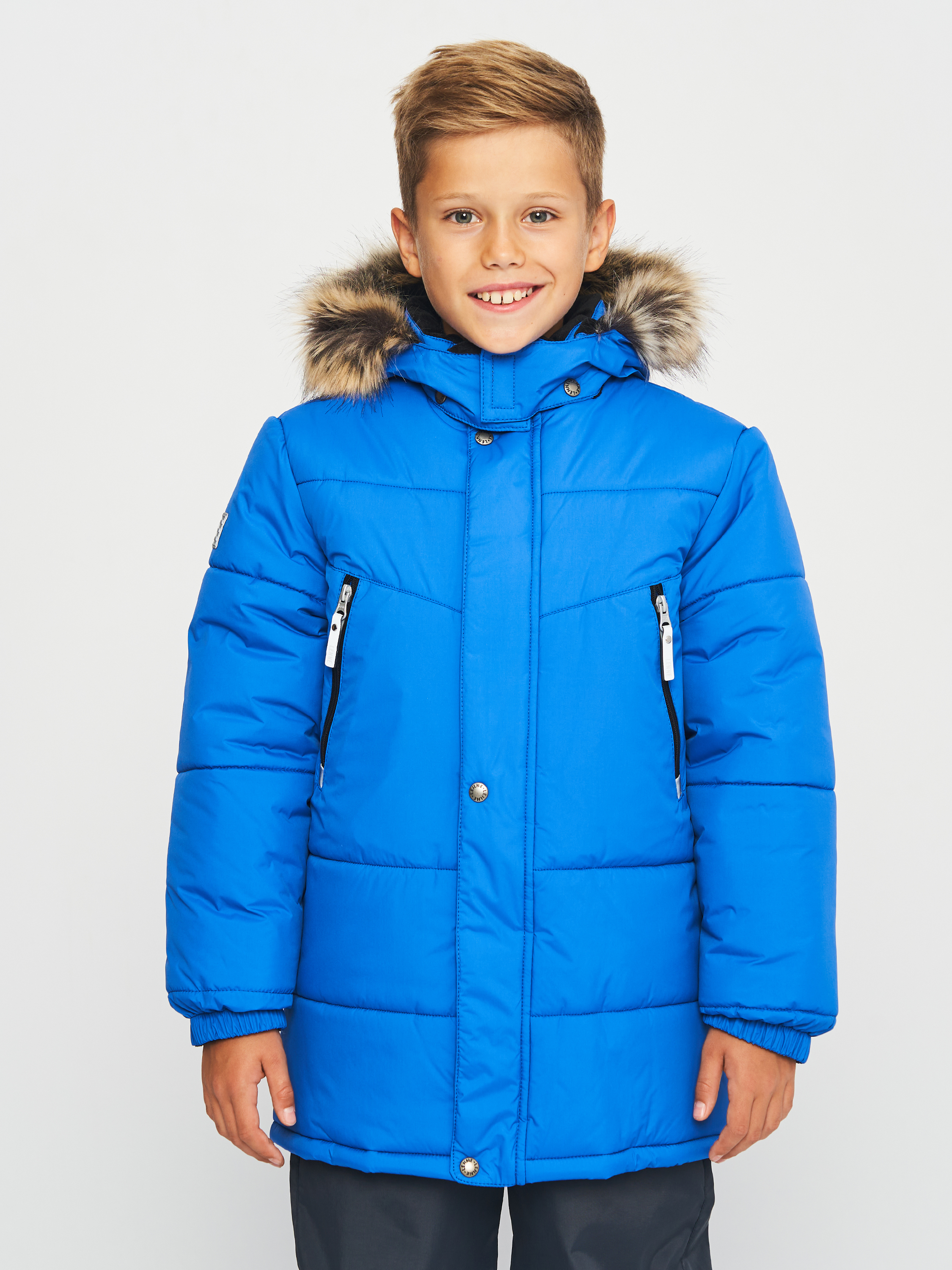Акція на Дитяча зимова довга куртка для хлопчика Lenne Micha 23337-678 128 см від Rozetka