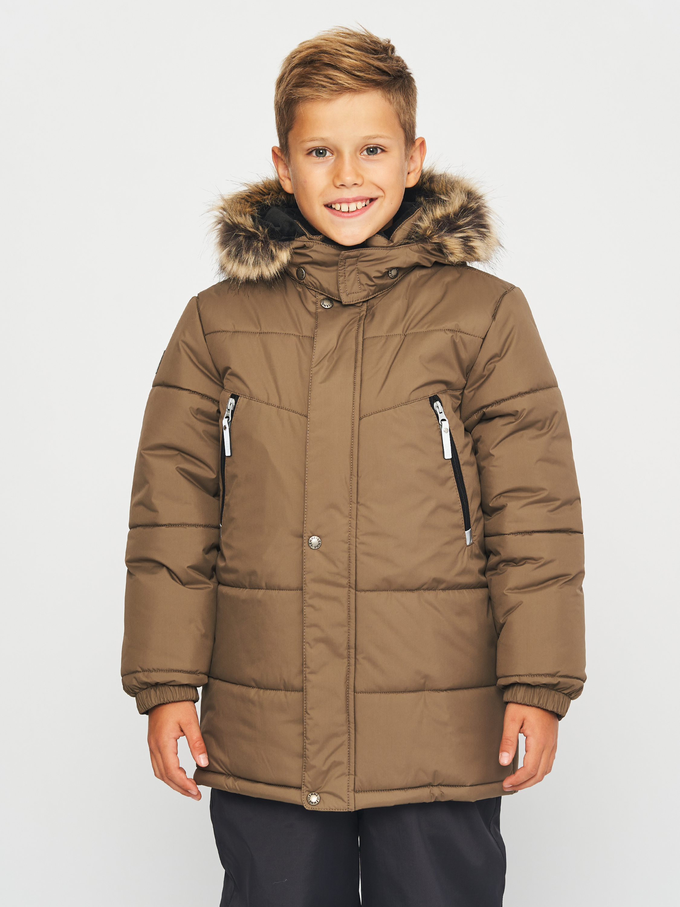 Акція на Дитяча зимова довга куртка для хлопчика Lenne Micha 23337-810 128 см від Rozetka