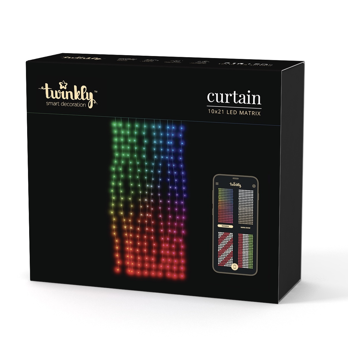

Светодиодная Smart LED гирлянда Twinkly Штора Curtain RGB 210 WiFi 1 м кабель прозрачный