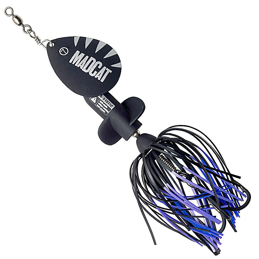 

Блесна на сома с пропеллером DAM Madcat A-Static Screaming Spinner 65 г тройник № 3/0 Black Devil