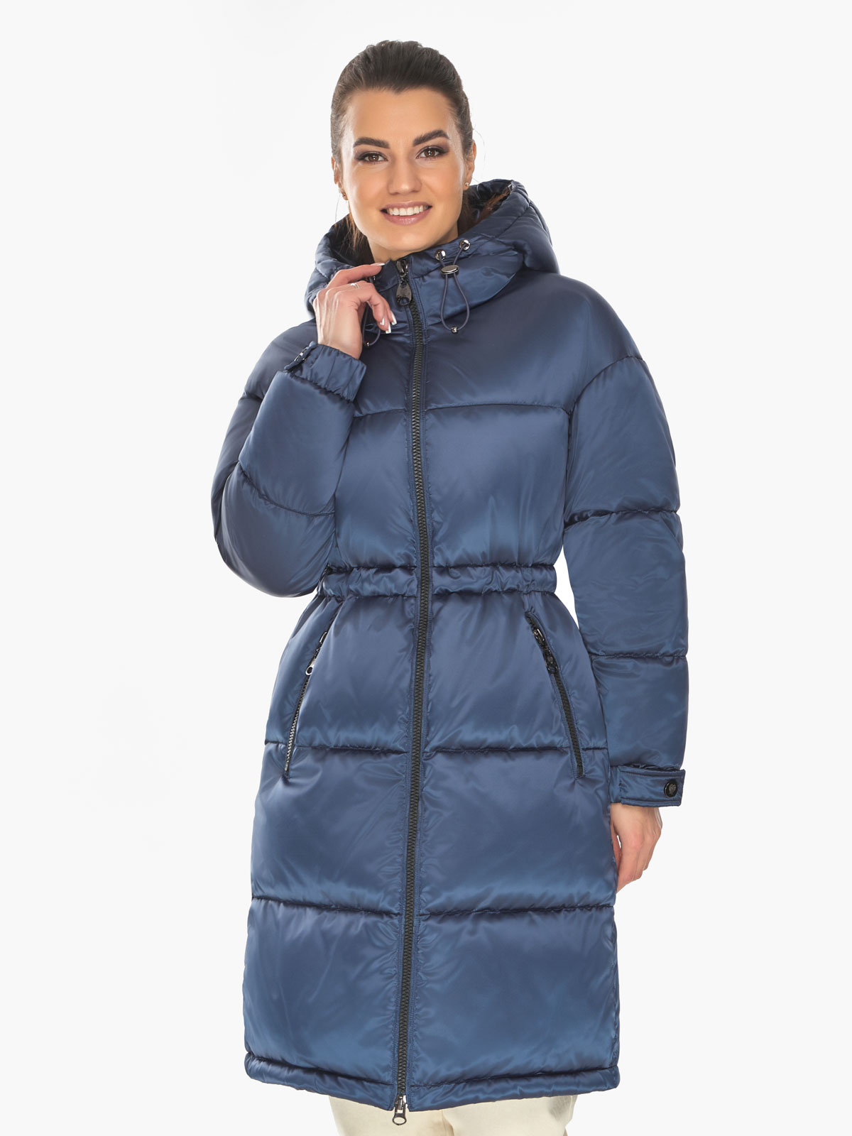 Акція на Куртка зимова довга жіноча Braggart 57240 46 (S) Сапфір від Rozetka