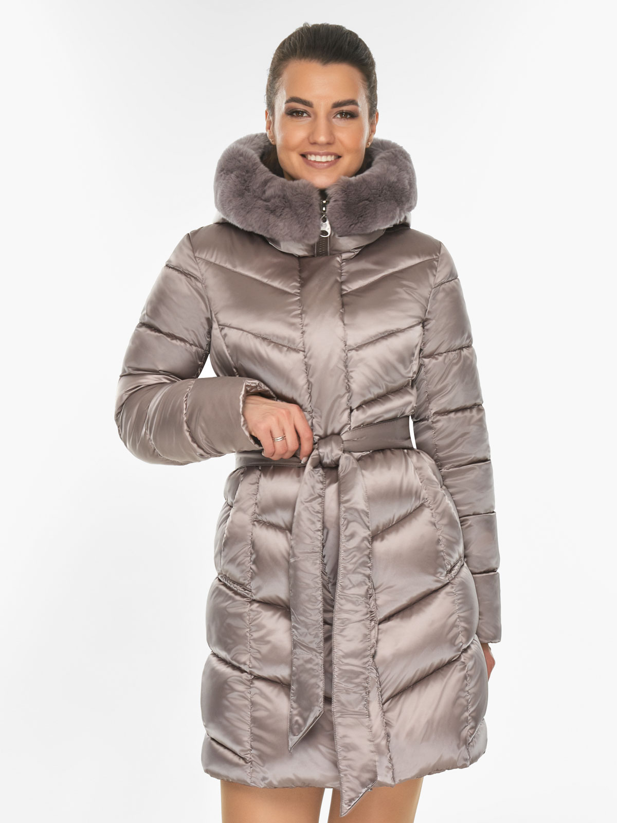 Акція на Куртка зимова довга жіноча Braggart 57635 44 (XS) Аметрин від Rozetka