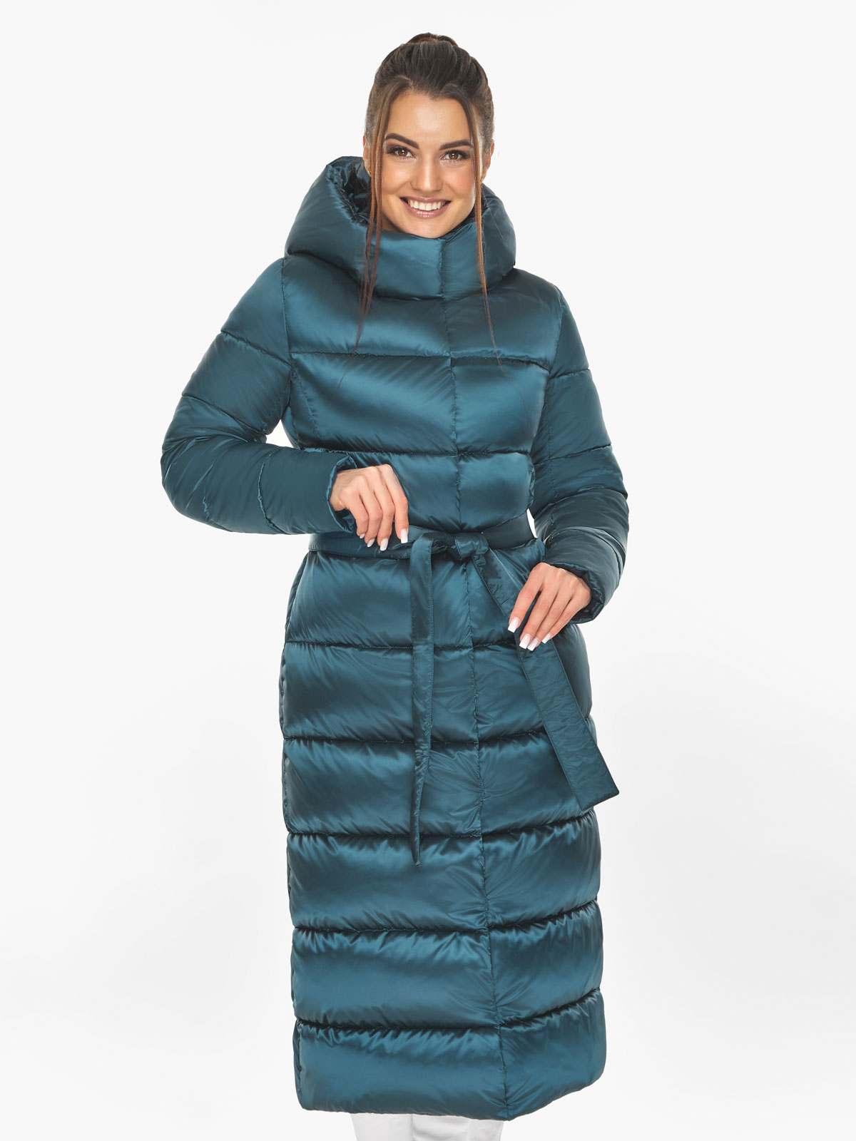 Акция на Куртка зимова довга жіноча Braggart 58450 44 (XS) Атлантика от Rozetka