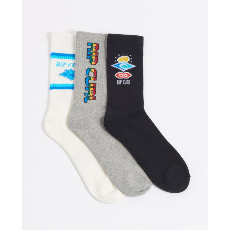 

Носки ICONS SOCK 3-PK Rip Curl CSOAJ9-998 OS Белый Черный Серый