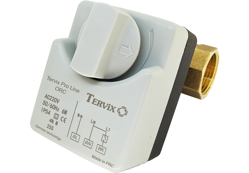 

Клапан шаровый нормально-закрытый 1/2" с электроприводом 220В Tervix Pro Line ORC