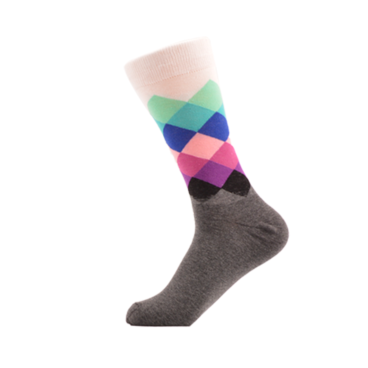 

Хлопковые высокие мужские носки с цветным принтом Sanzetti серии Diamond р. 40-45 HS-0006