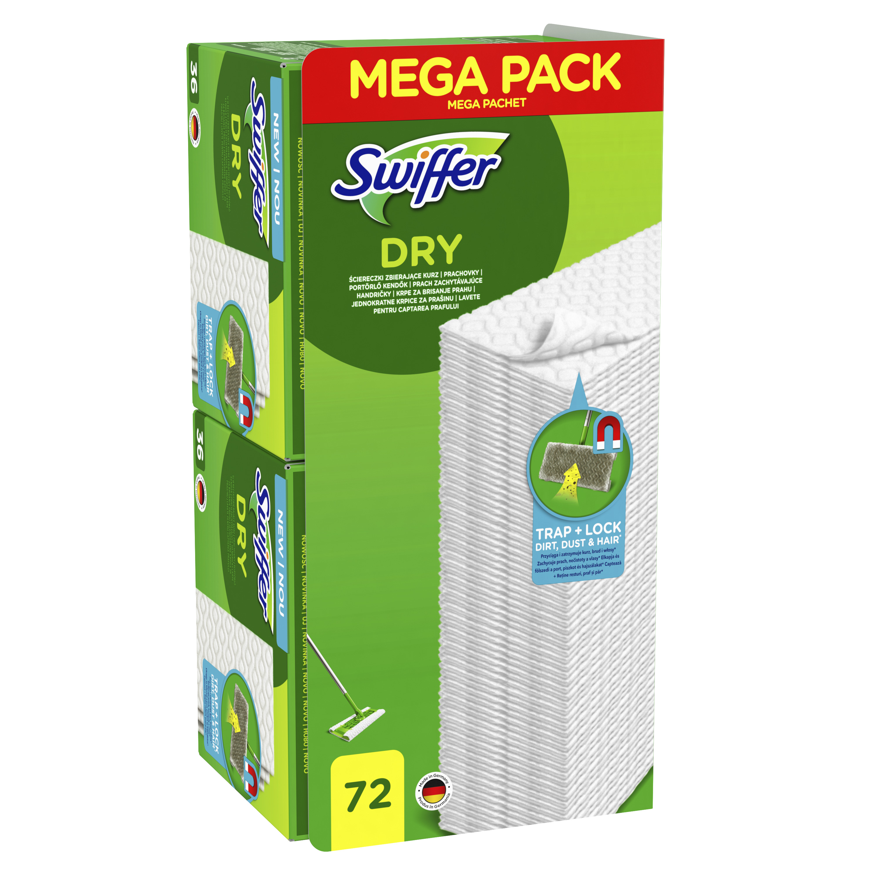 Запасные салфетки для пола Swiffe Dry Replacement для сбора пыли с пола ...