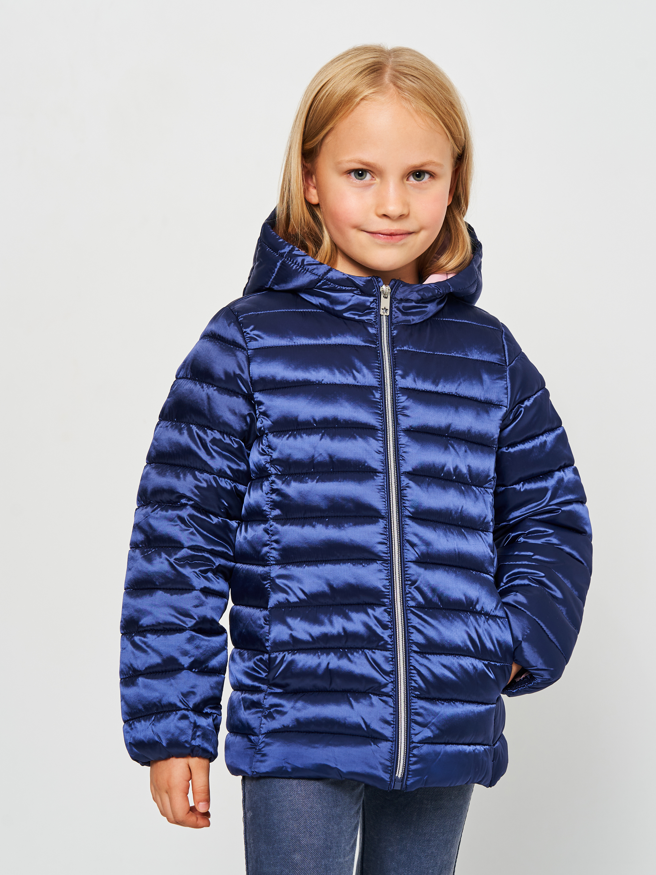Акция на Дитяча демісезонна куртка для дівчинки Minoti 8Gcoat 11 34971JNR 110-116 см Темно-синя от Rozetka