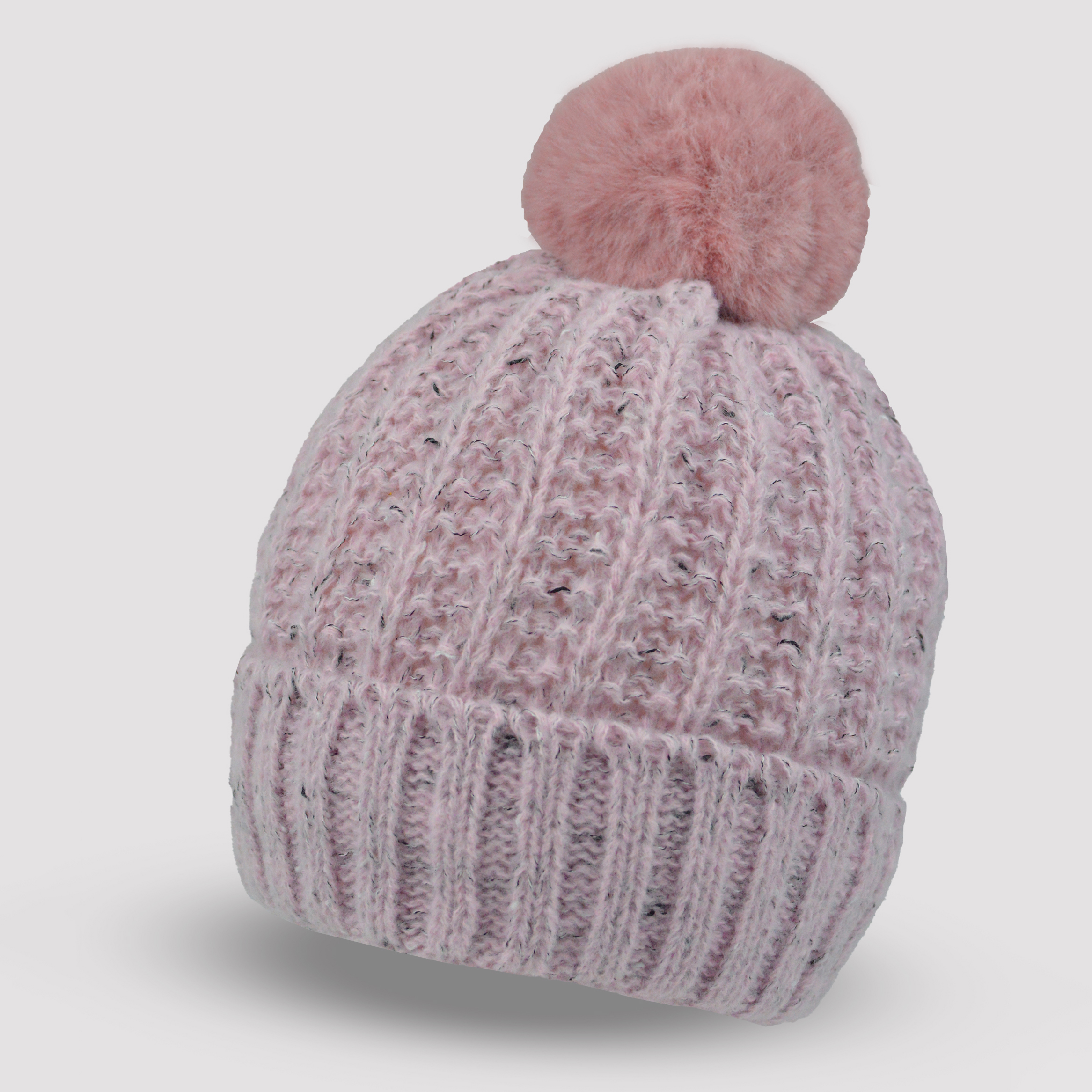 Акція на Дитяча зимова шапка-біні в'язана з помпоном для дівчинки Noviti CZ021-G-01 50-54 Світло-рожева від Rozetka