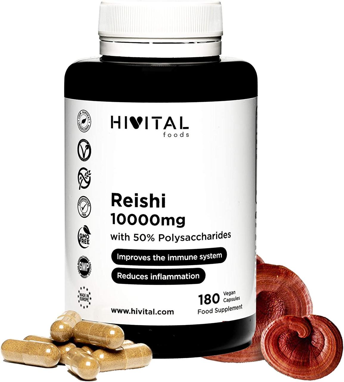 Грибы Рейши 10000 мг Hivital Foods – 180 капсул – фото, отзывы ...