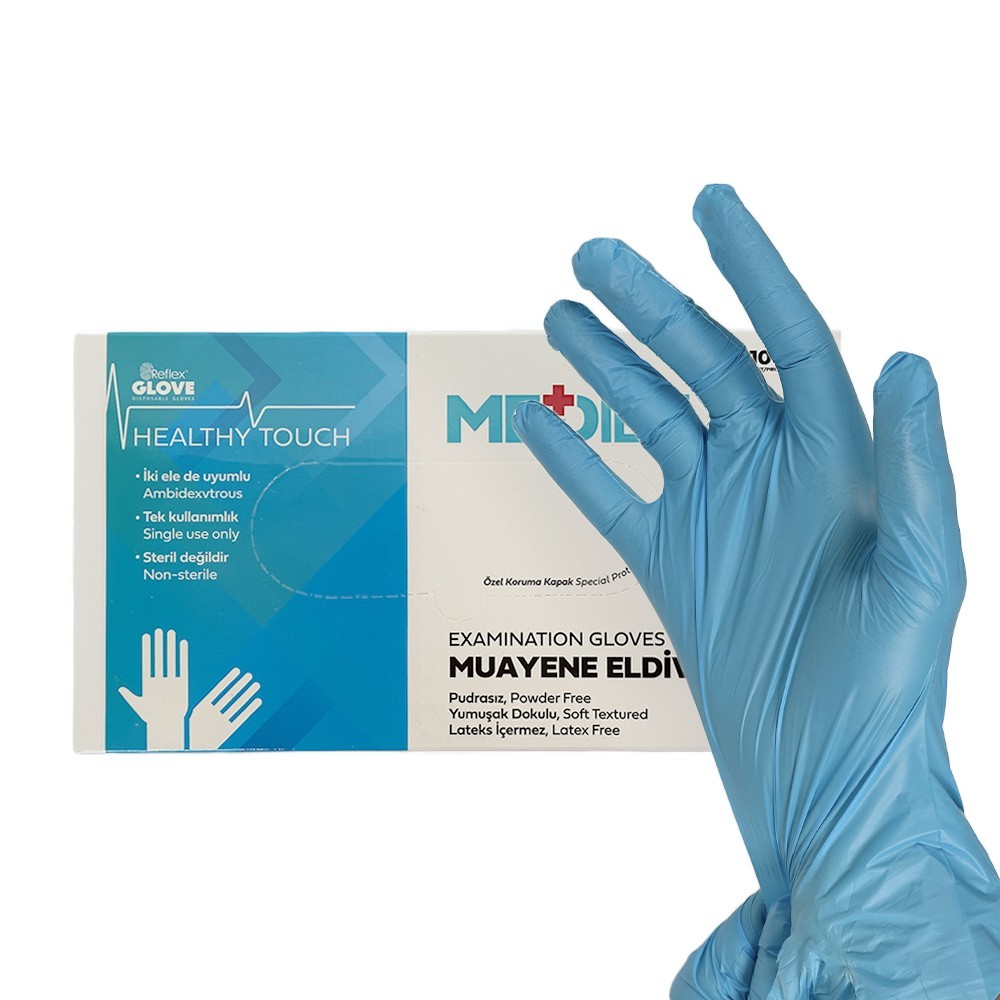Медичні рукавички Medilex, TPE, блакитний, S, 100 шт Reflex от продавца ...