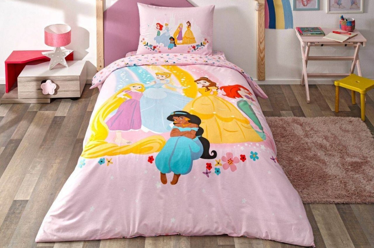 Подростковое постельное белье TAC. Ранфорс Disney Princess Rainbow-1,5 ...