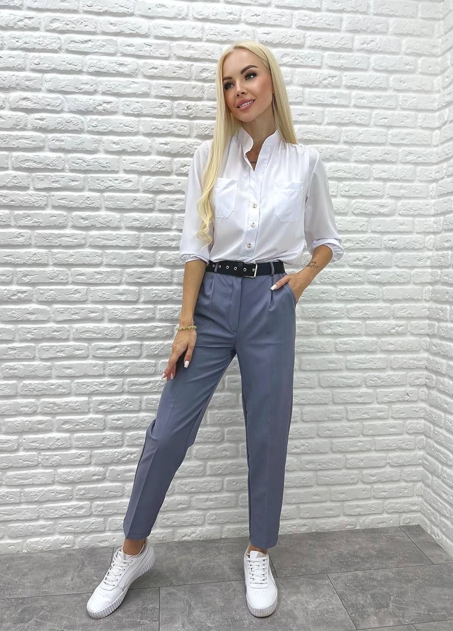 Классические женские укороченные брюки Fashion 42 серый от продавца: My ...