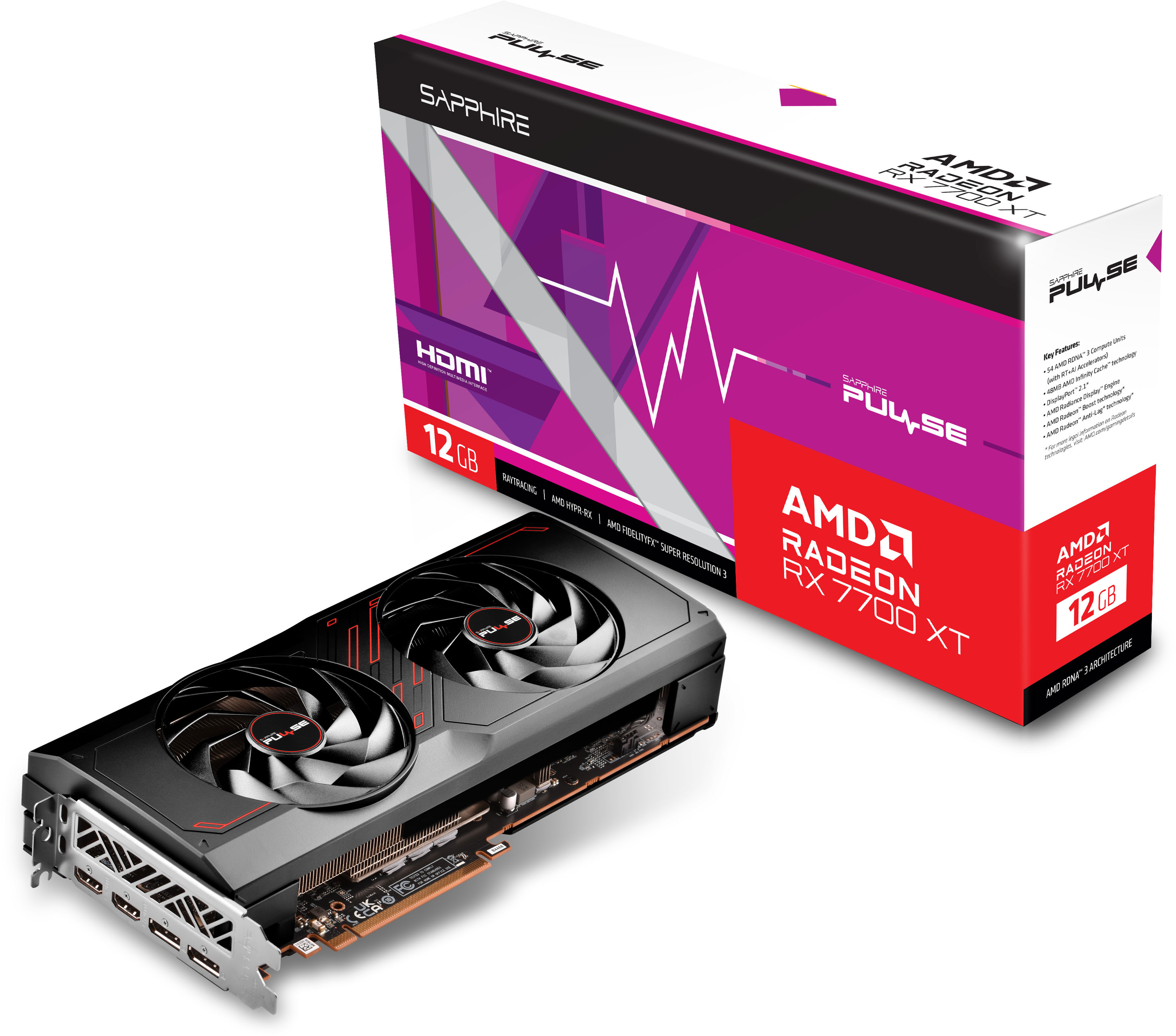 Видеокарта Sapphire PCI-Ex Radeon RX 7700 XT Pulse 12GB GDDR6 (192bit)  (2544/18000) (2 х HDMI, 2 x DisplayPort) (11335-04-20G) – фото, отзывы,  характеристики в интернет-магазине ROZETKA | Купить в Украине: Киеве,  Харькове,