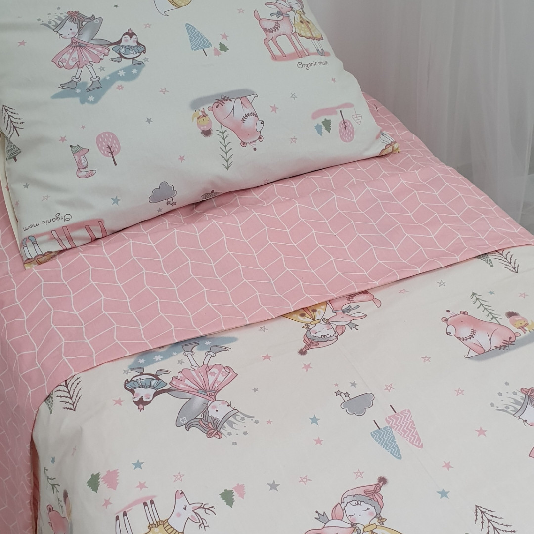 

Комплект постельного белья Сон-тра Принцесса геометрия 60х120 см Розовый