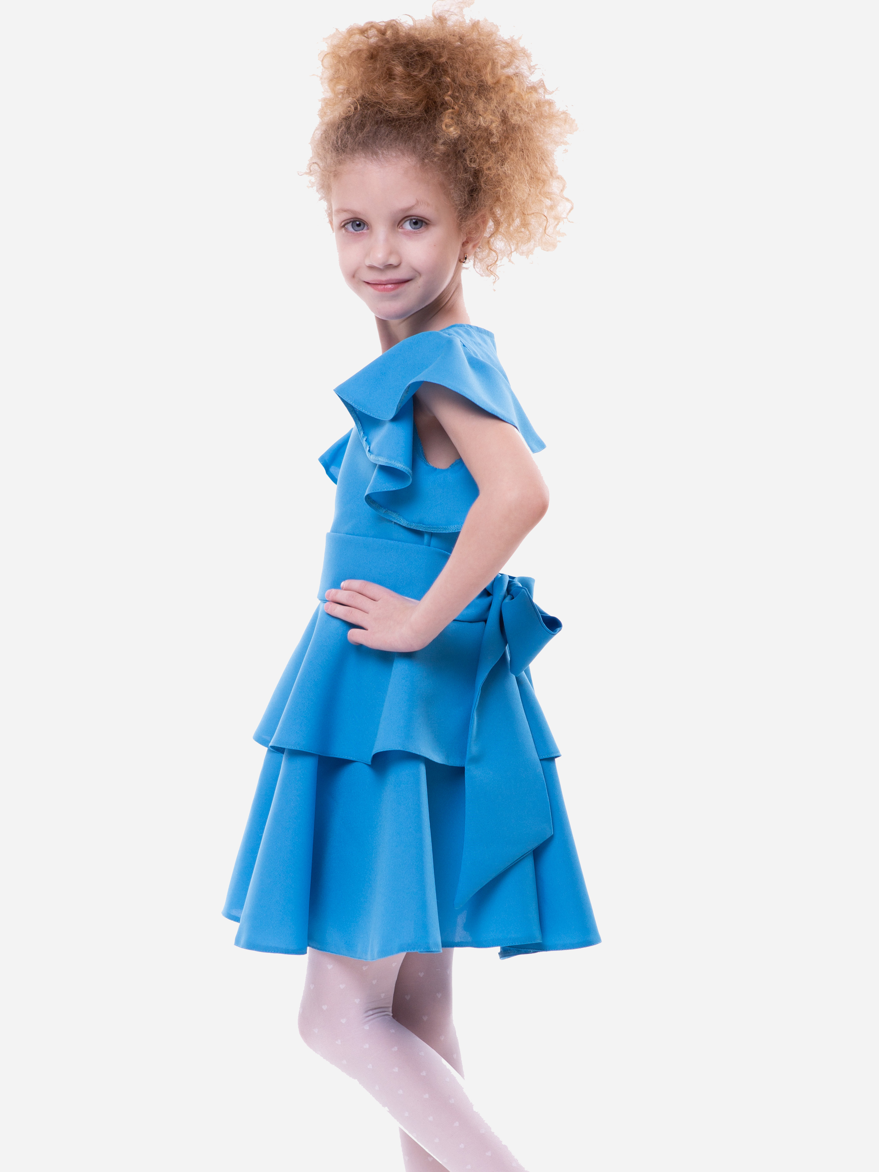 Акція на Дитяча святкова сукня для дівчинки Ласточка 18_2040 104 см Бірюза від Rozetka
