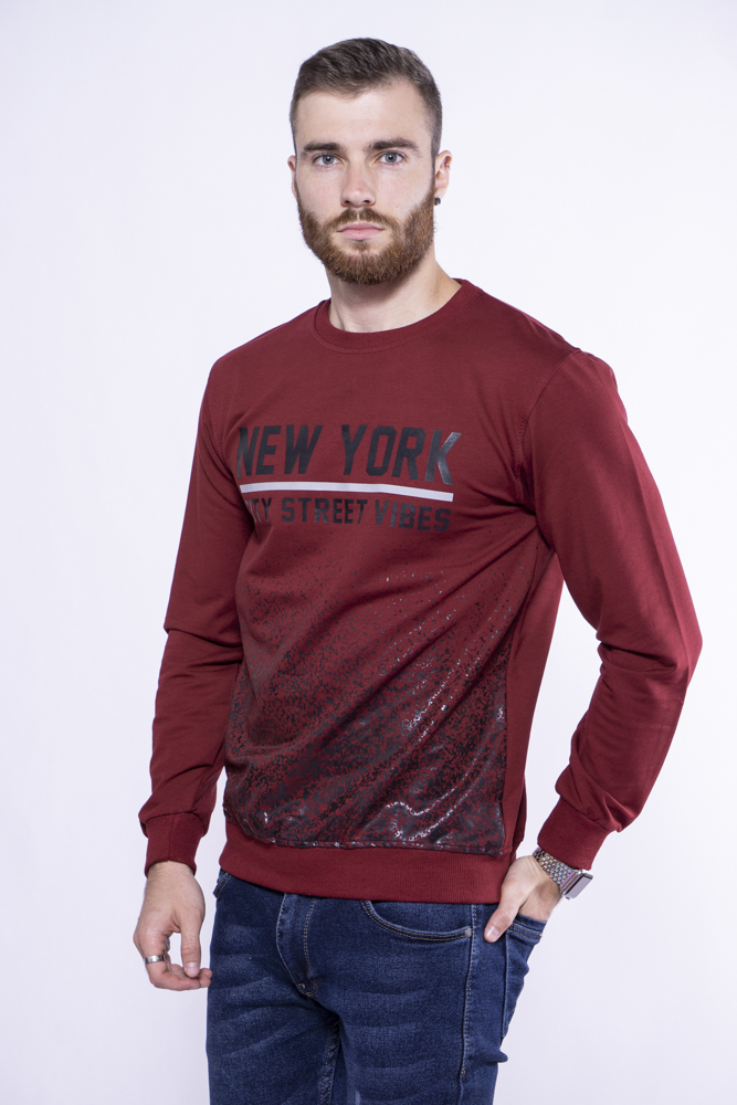 

Свитшот с принтом Time of Style 157P6086 XL Бордовый