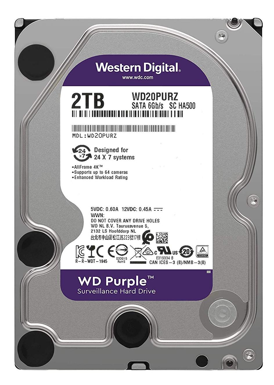 

Жесткий диск 3.5" 2TB Western Digital (WD20PURZ)