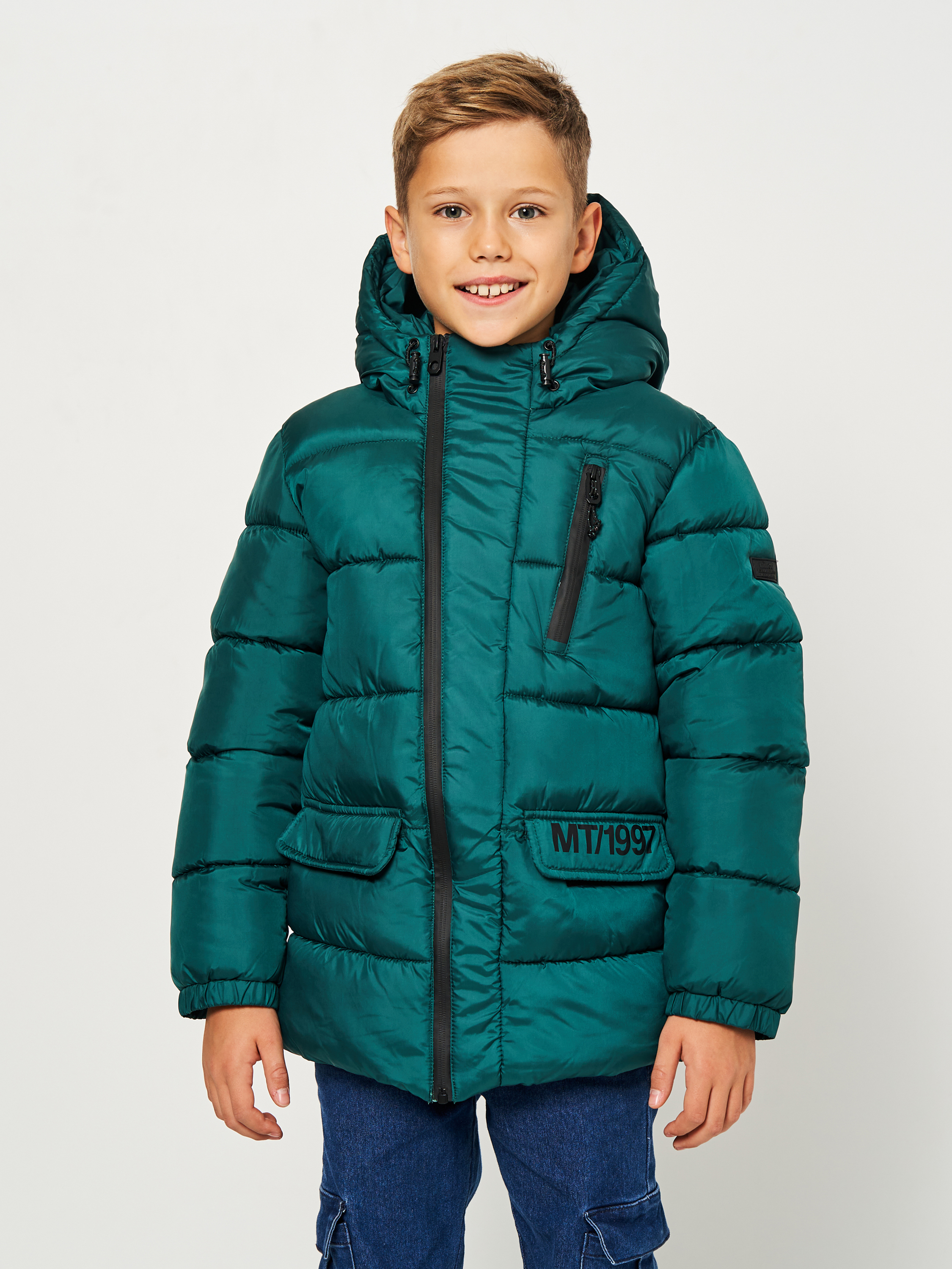Акція на Дитяча зимова довга куртка для хлопчика Minoti division 2 39646JNR 116-122 см Зелена від Rozetka