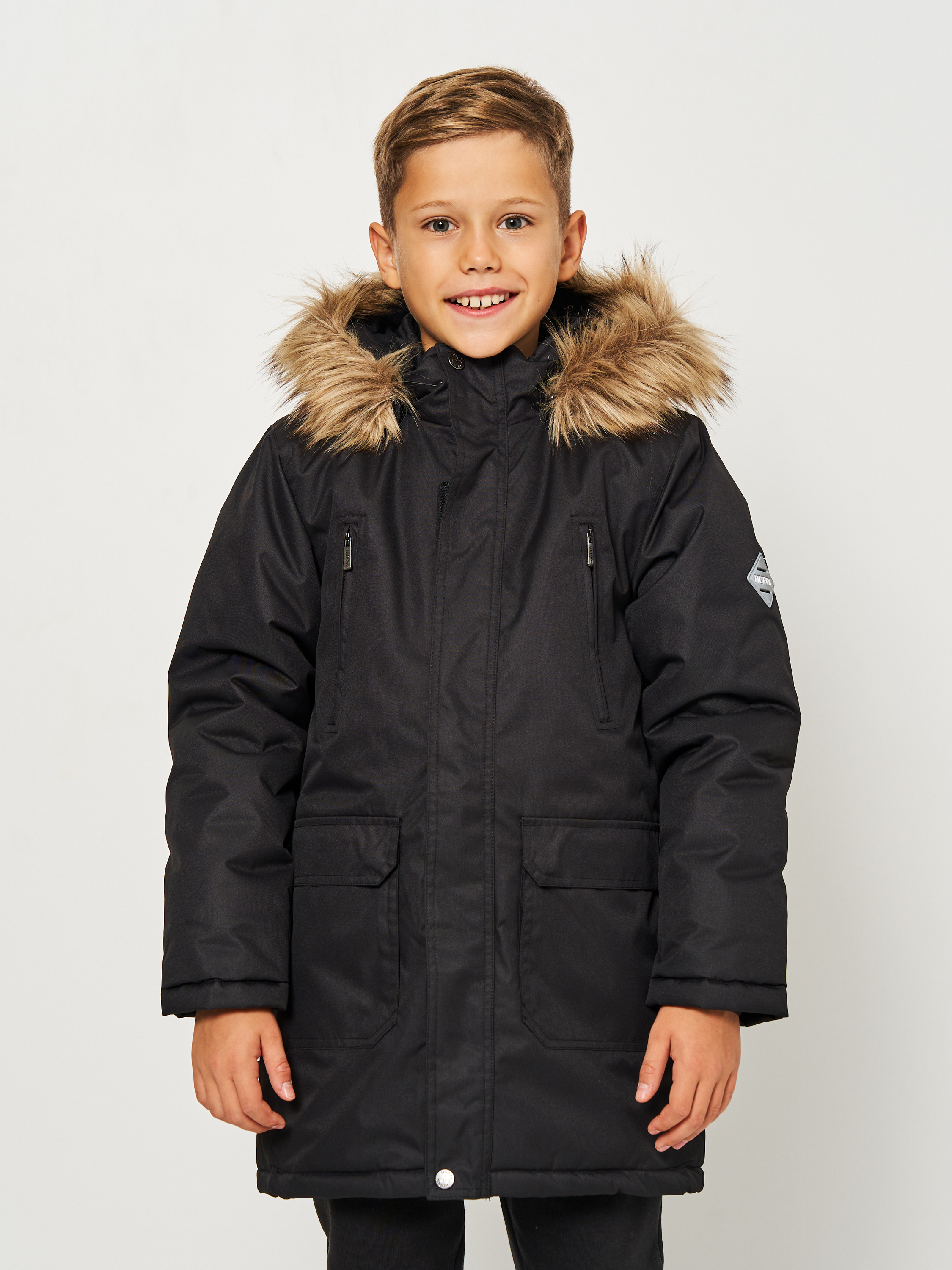 Акция на Підліткова зимова куртка-парка для хлопчика Huppa Roman 2 12380230-00009 158 см Чорна от Rozetka
