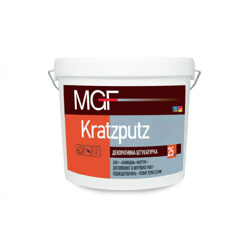 

Штукатурка камешковая MGF Kratzputz 15 зерно 1,5 мм белая