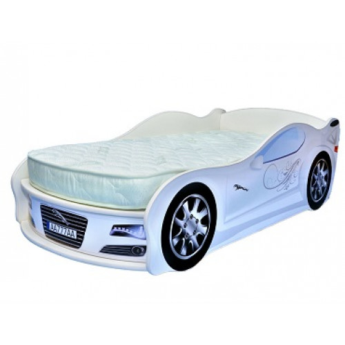 

Кровать машина Jaguar белая 80х170 ДСП