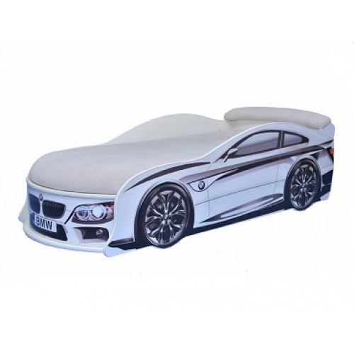 

Кровать машина BMW белая 80х180 ДСП