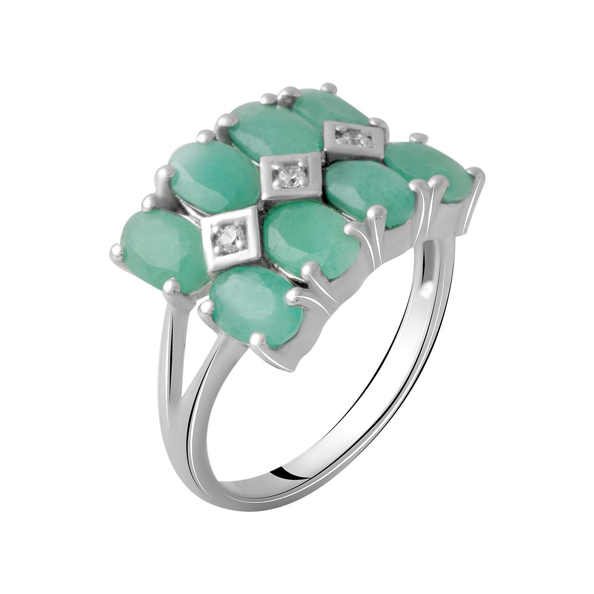 

Серебряное кольцо SilverLine с натуральным изумрудом 3.355ct 17 размер