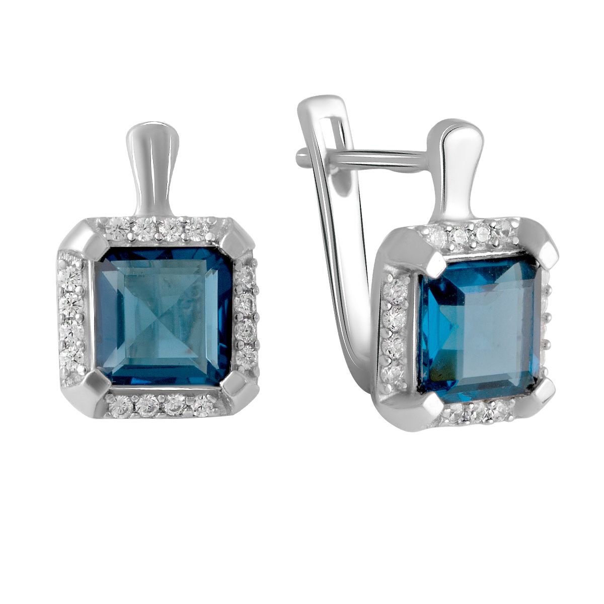 

Серебряные серьги SilverLine с натуральным топазом Лондон Блю 3.218ct