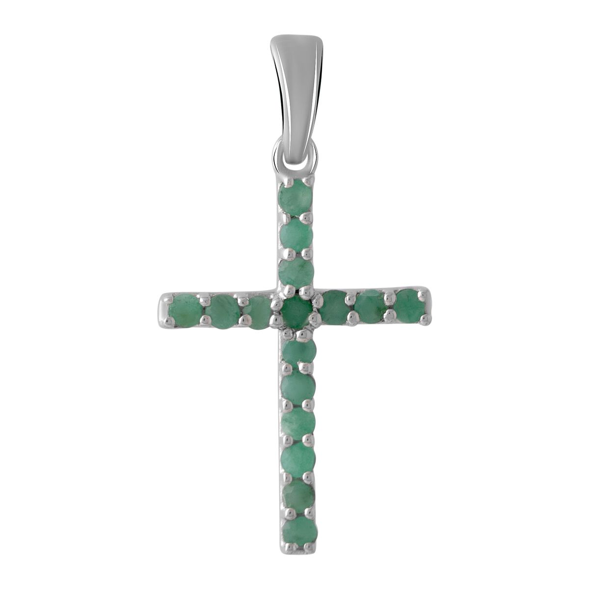 

Серебряный крестик SilverLine с изумрудом 0.6ct