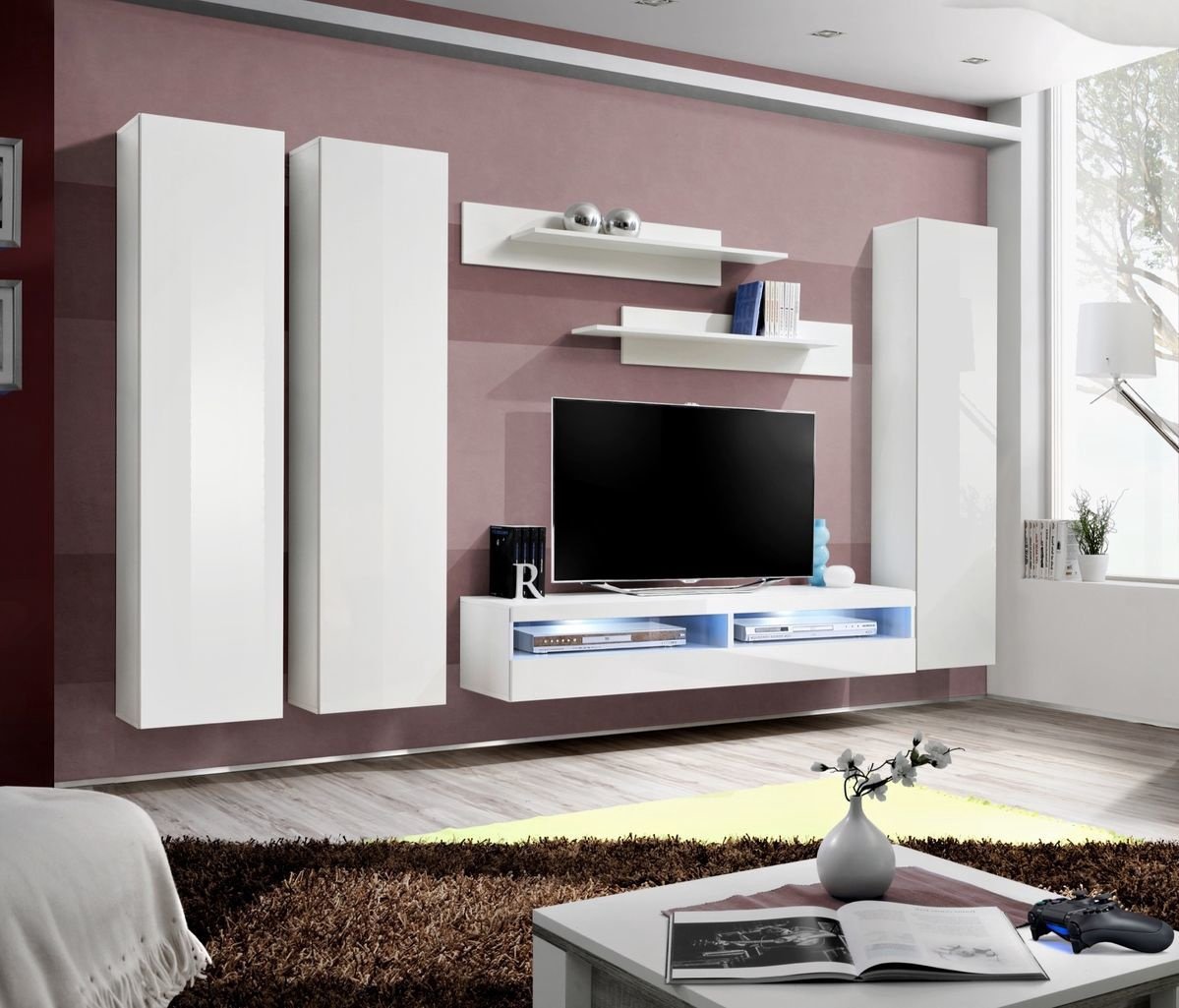

Гостиная комплект стенка из ДСП и МДФ Fly P11 ASM Meble Белый