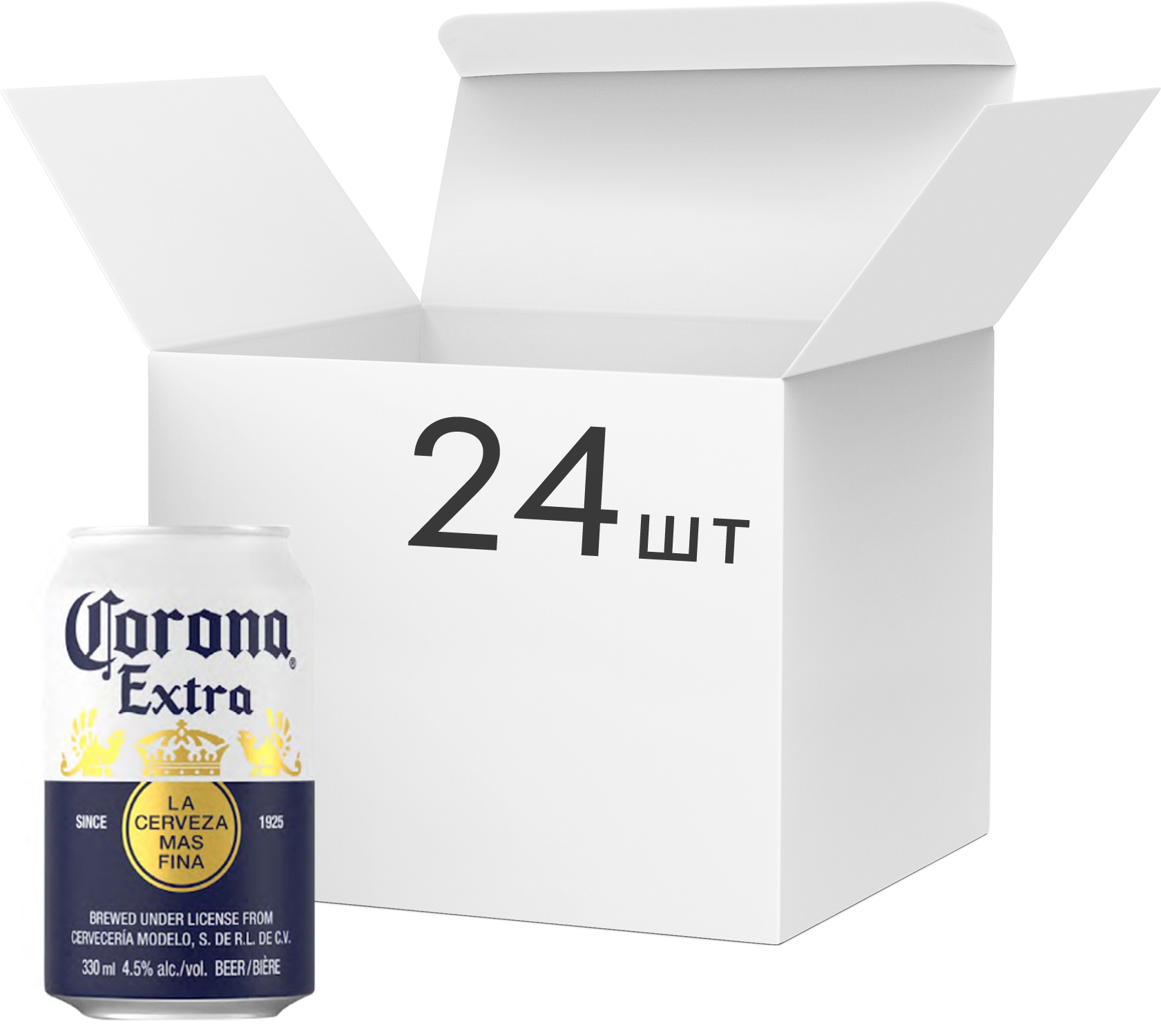 Упаковка пива Corona Extra Пастеризованное 4.5% 0.33 л х 24 шт ...