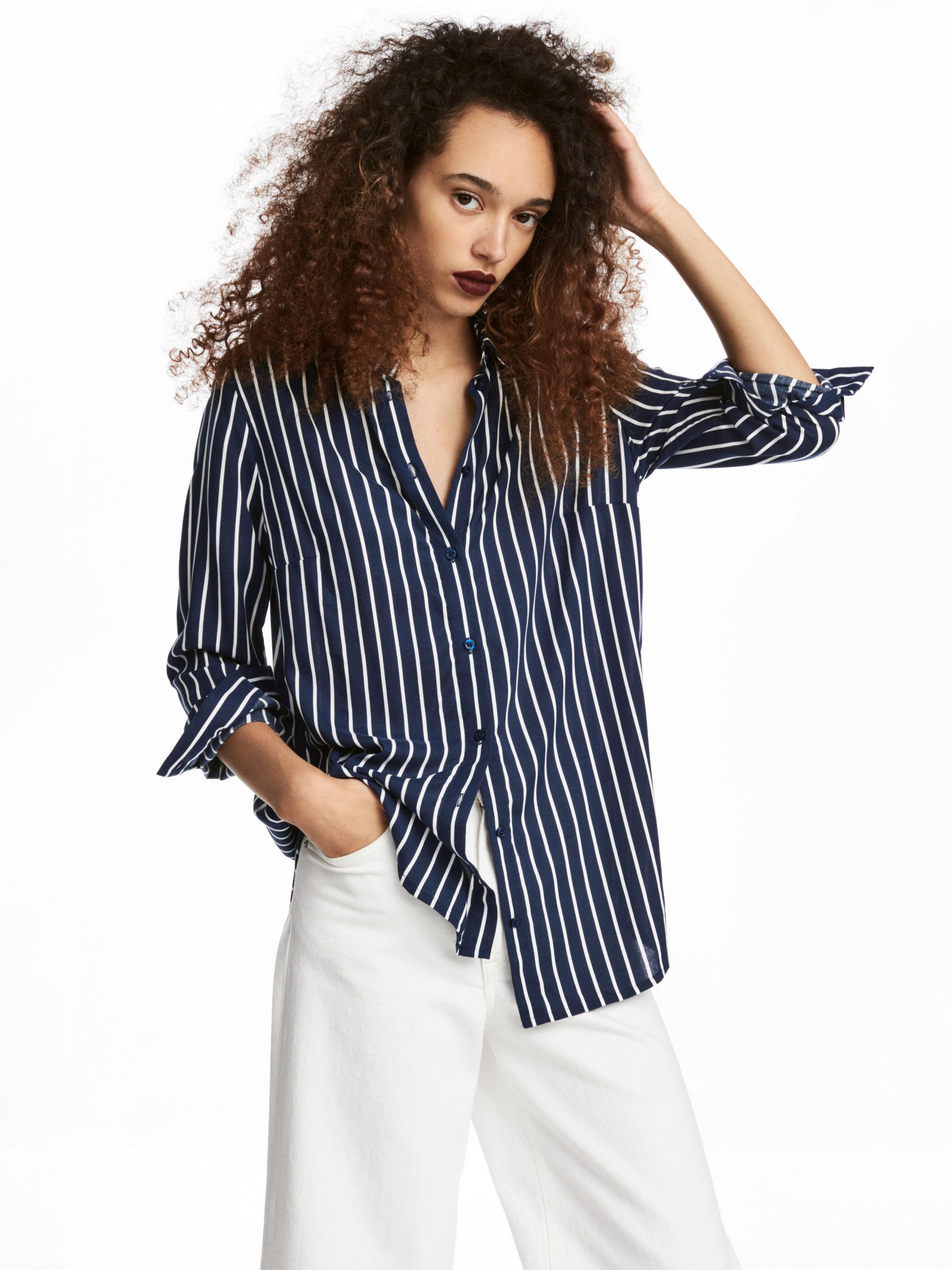 

Рубашка H&M 4574126 40 Синяя