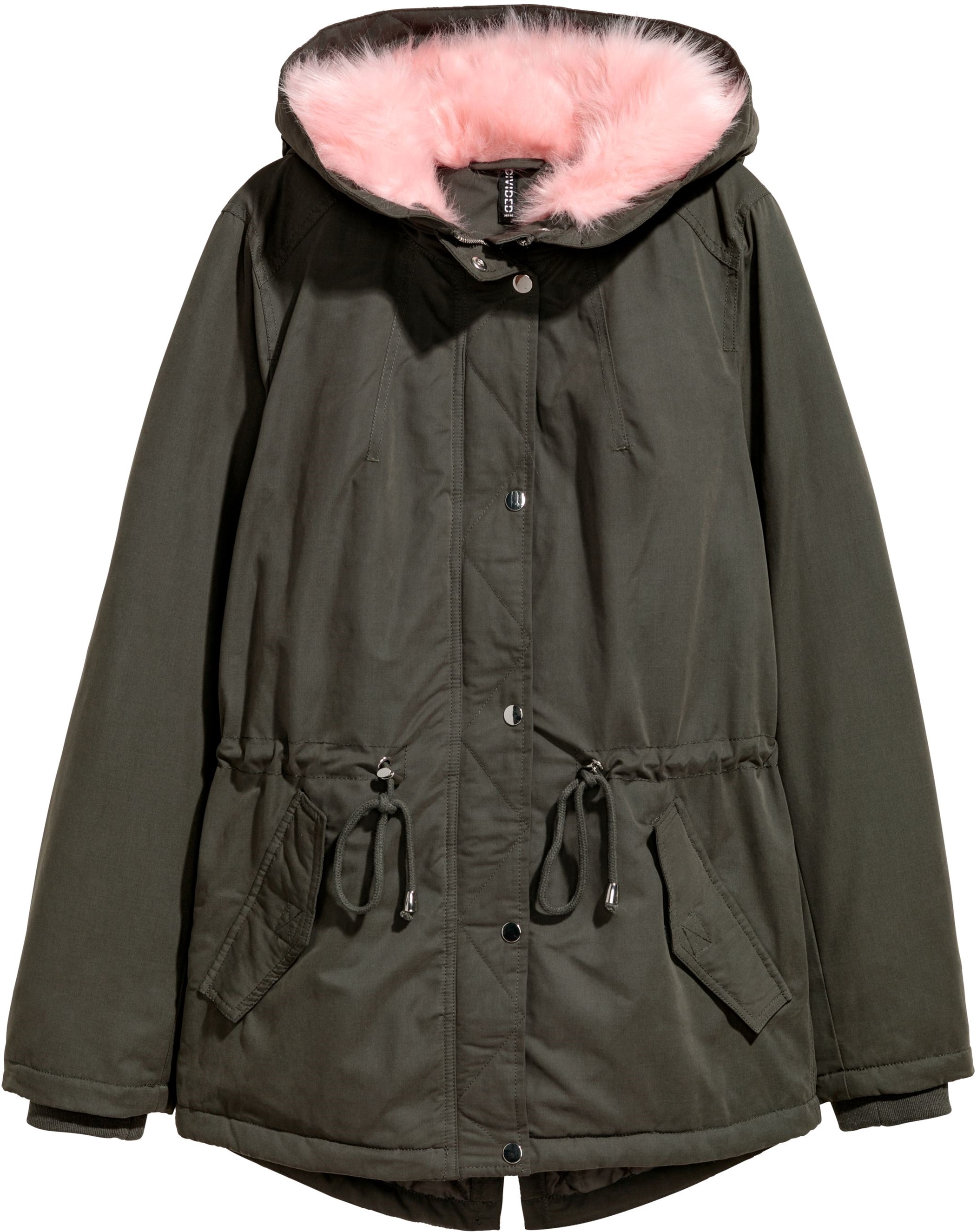 

Парка H&M 4061606 42 Темно-зеленая с розовым