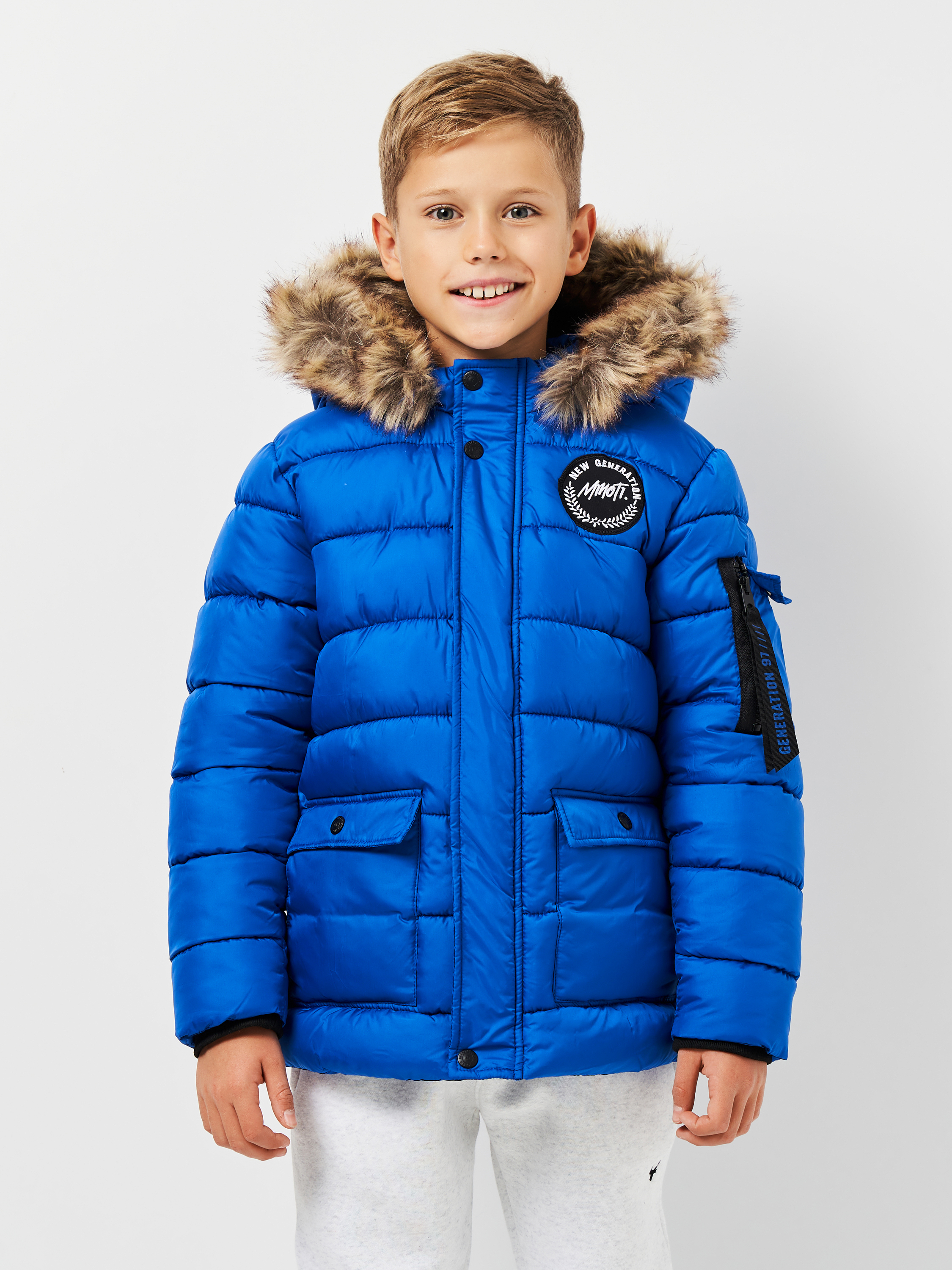 Акция на Дитяча зимова довга куртка для хлопчика Minoti 15coat 44 39614JNR 104-110 см Синя от Rozetka