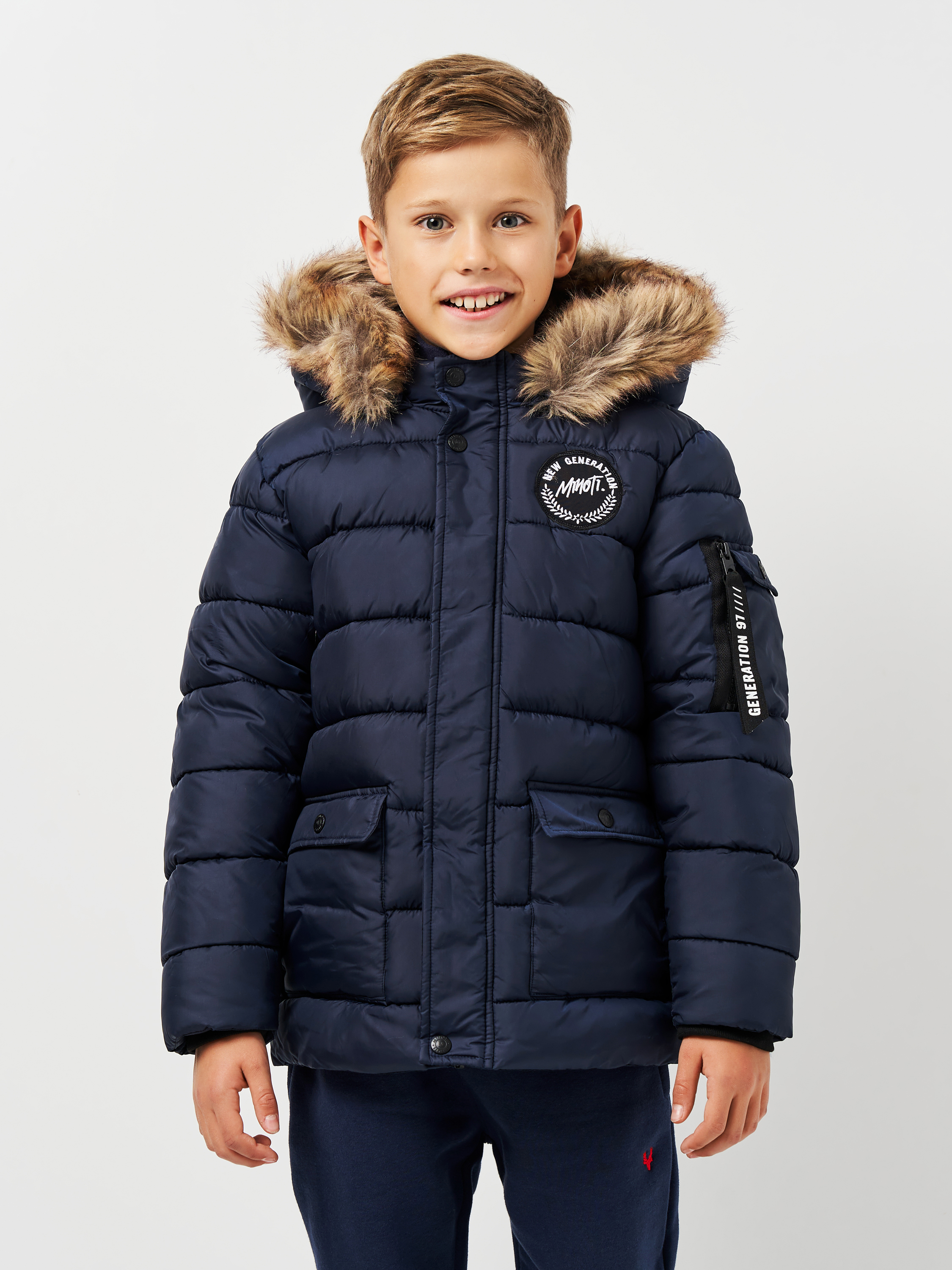 Акція на Дитяча зимова довга куртка для хлопчика Minoti 15coat 46 39616JNR 98-104 см Синя від Rozetka