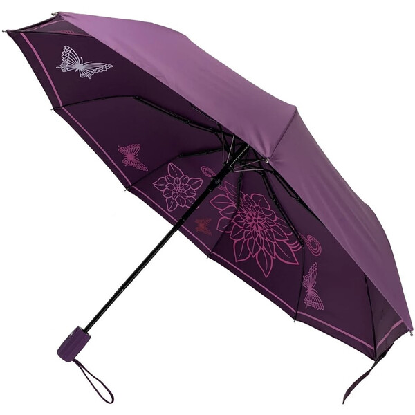

Зонт полуавтомат женский складной Flagman Umbrella fu5151p двойной купол с цветочным принтом внутри Фиолетовый