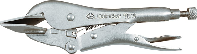 

Захоплювач пінці з фіксатором KING TONY з широкими губами 200 мм (6605-08)