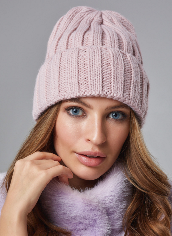 

Шапка зимняя женская флис Edira Пудра (178W)