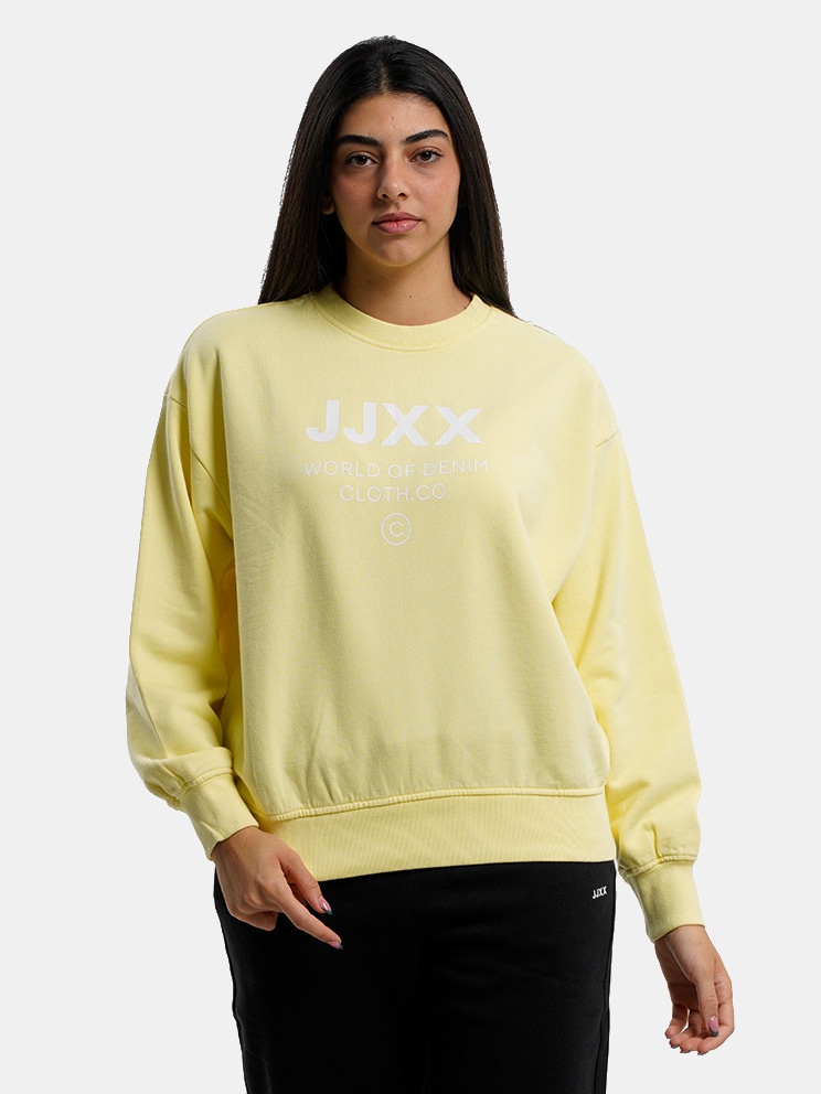 Акція на Світшот жіночий JJXX 12200367 S Жовтий з принтом від Rozetka