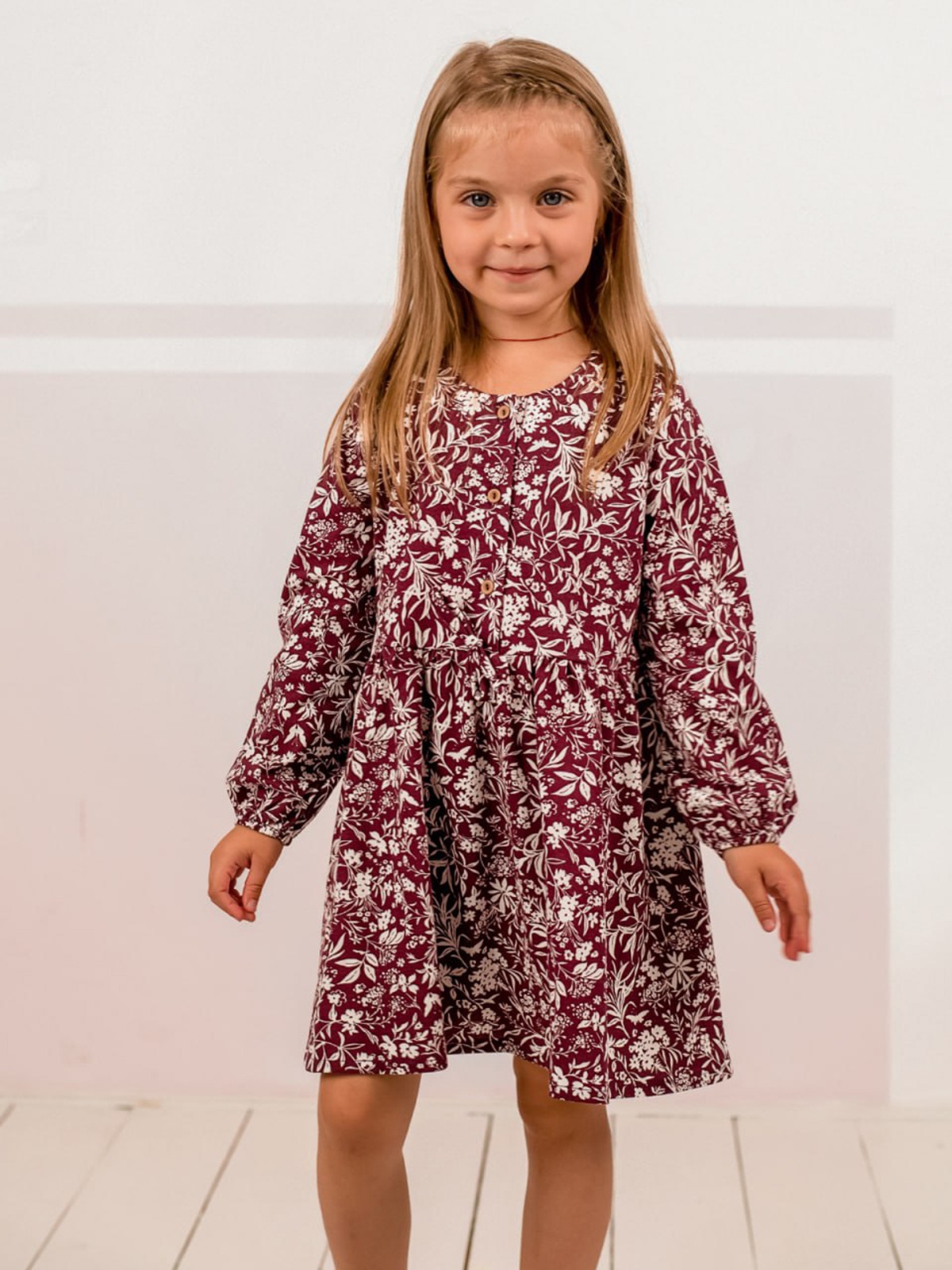 Акція на Дитяче плаття для дівчинки KRAKO Флорал 3004D26 98-104 см Бордове від Rozetka