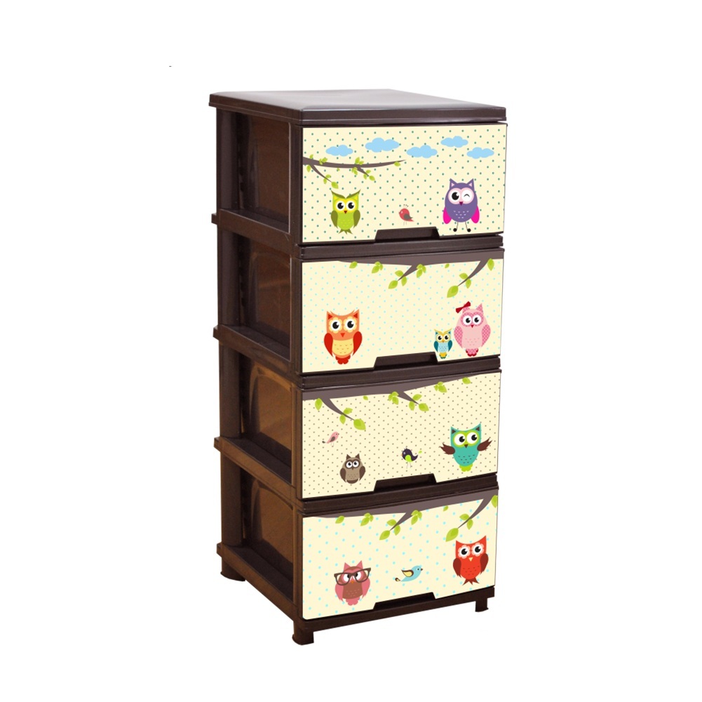 

Комод пластиковый на 4 ящика Алеана "Совы"