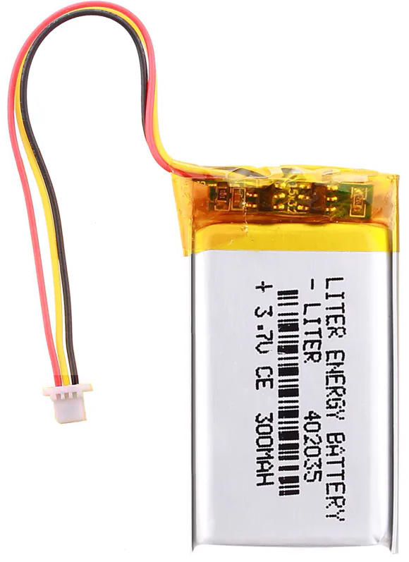 Аккумулятор Li Pol 402035 300 мАч 3.7В (разъем JST PH 2.0 3pin). Liter ...