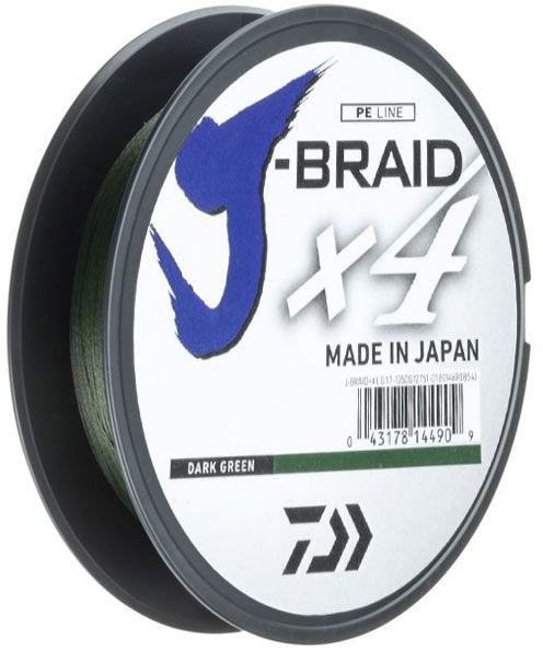 

Шнур рыболовный Daiwa J-Braid X4E 0.17 мм - 270 м Dark Green