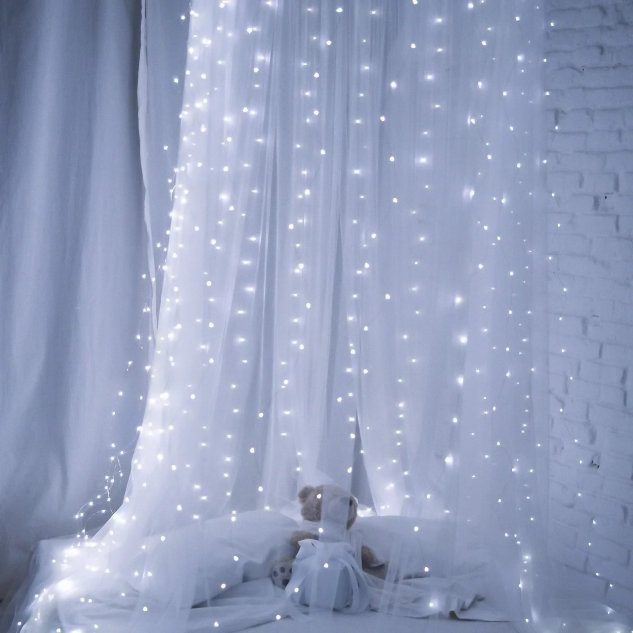 Гірлянда штора на ялинку No Brand 300LED 3*4.1м W-9 крапля роси ...