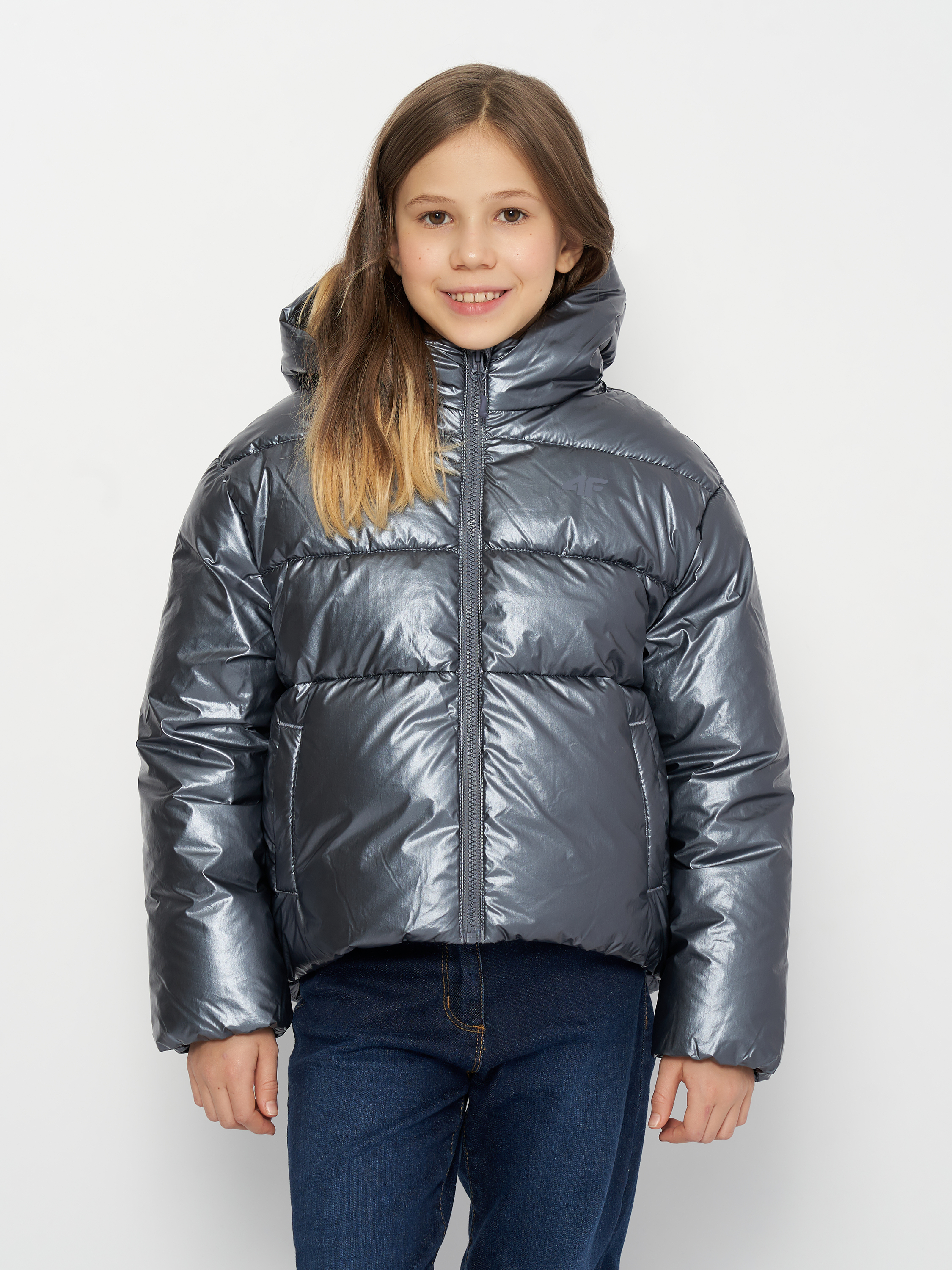 Акція на Підліткова демісезонна куртка для дівчинки 4F 4FJAW23TDJAF267-28S 164 см Блакитна від Rozetka