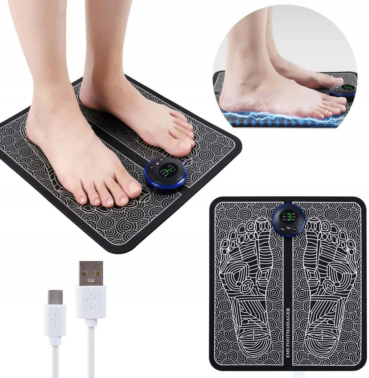 Массажер для ног Массажный вибрационный коврик для ступней EMS FOOT ...