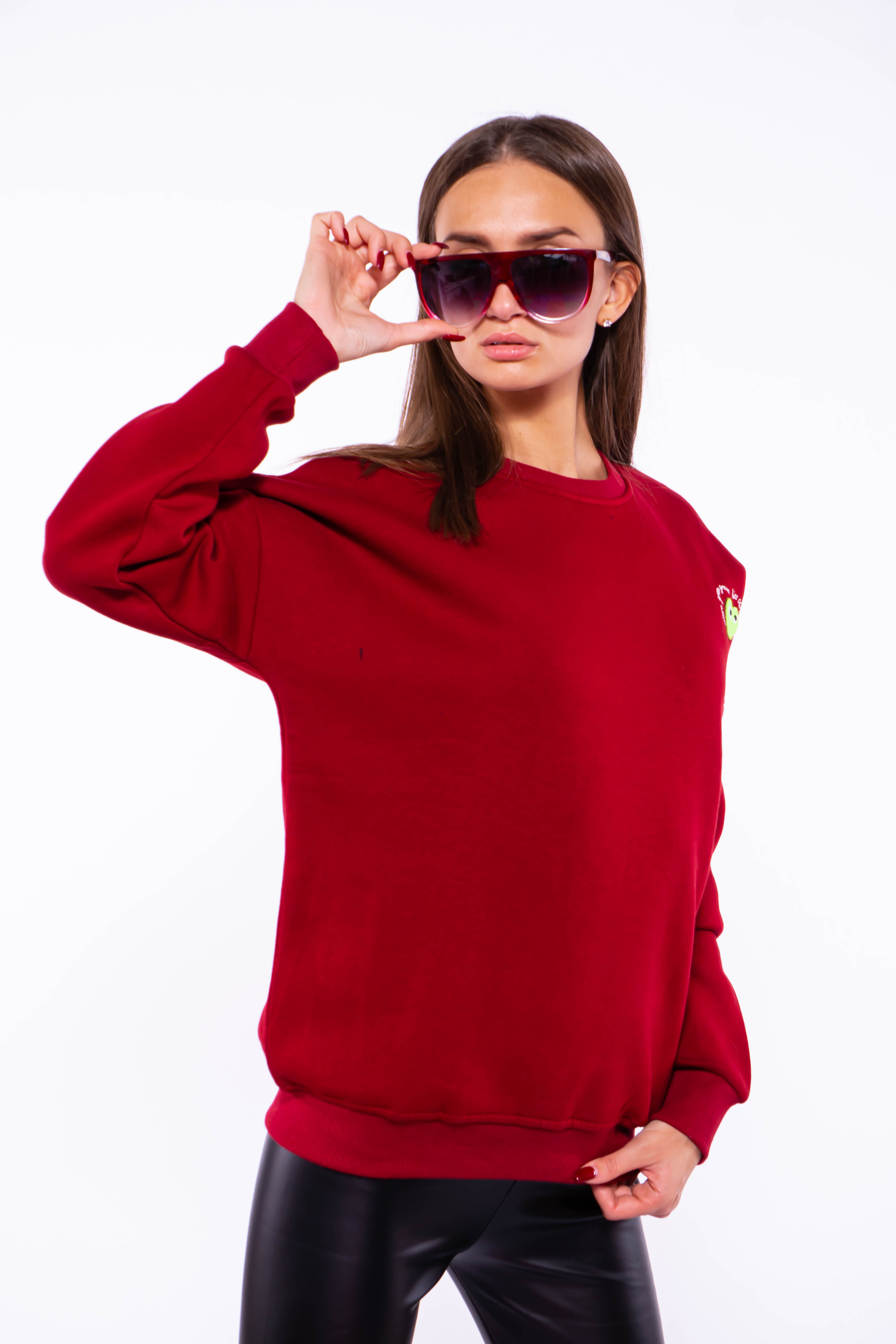 

Свитшот женский на флисе Time of Style 32P00559 L/XL Марсала