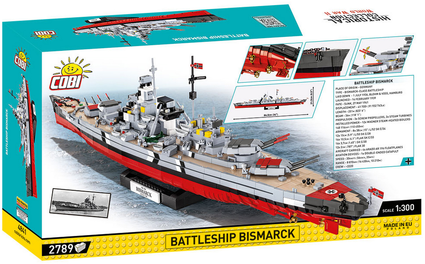 Конструктор Cobi WWII Линкор Бисмарк 2789 деталей (COBI-4841) – фото ...
