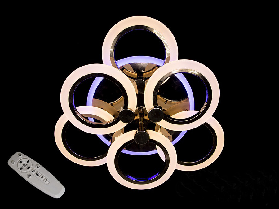 

Led-люстра с димером и цветной подсветкой (YE-A8022/3+3BHR-mg)
